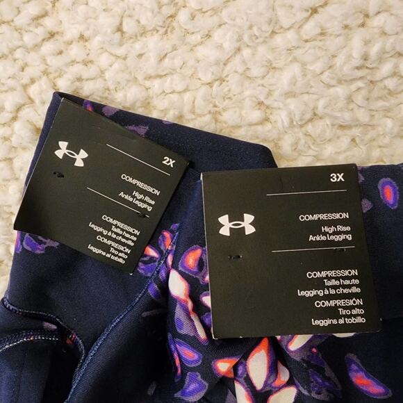 Women's Under Armour HeatGear® Printed No-Slip Waistband Ankle Leggings 2X 3X Ne - Picture 10 of 13